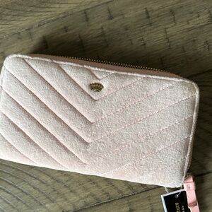 Blush Quilted Zip-Around Wallet